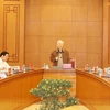 Tổng Bí thư Nguyễn Phú Trọng phát biểu kết luận cuộc họp. (Ảnh: Trí Dũng/ TTXVN)
