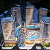 Mô hình Dự án Tổ hợp Khách sạn cao cấp tại Khu kinh tế Vân Đồn. (Ảnh: Văn Đức/TTXVN) 