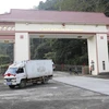 Phương tiện chở hàng xuất nhập khẩu qua lại tại Cửa khẩu Nà Nưa, tỉnh Lạng Sơn. (Ảnh: Quang Duy/ TTXVN)