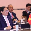 Thủ tướng Phạm Minh Chính phát biểu tại Phiên khai mạc Hội nghị Cấp cao kỷ niệm 50 năm quan hệ ASEAN-Nhật Bản. (Ảnh: Dương Giang/TTXVN)