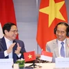 Thủ tướng Phạm Minh Chính và Tổng thống Joko Widodo đồng chủ trì Đối thoại doanh nghiệp cấp cao Việt Nam-Indonesia. (Ảnh: Dương Giang/TTXVN)