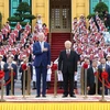 Tổng Bí thư Nguyễn Phú Trọng chủ trì Lễ đón Tổng thống Hoa Kỳ Joseph R. Biden, Jr. thăm cấp Nhà nước tới Việt Nam (11/9/2023). (Ảnh: Trí Dũng/TTXVN)