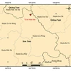 Bản đồ chấn tâm trận động đất vừa xảy ra tại huyện Kon Plông. (Nguồn: Viện Vật lý Địa cầu)
