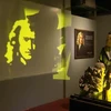 Tác phẩm "Điêu khắc ánh sáng" chân dung của các nhà khoa học, danh họa, nhạc sỹ nổi tiếng trên thế giới của anh Bùi Văn Tự. (Ảnh: Thùy Dung/TTXVN)