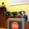 Chủ tịch Quốc hội Vương Đình Huệ phát biểu mở đầu phiên chất vấn và trả lời chất vấn. (Ảnh: Nhan Sáng/TTXVN)