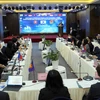 Quang cảnh Hội nghị Chuyển đổi quy tắc cụ thể mặt hàng trong khuôn khổ AKFTA ở Quảng Ninh:. (Ảnh: Đức Hiếu/TTXVN)