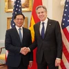 Bộ trưởng Ngoại giao Bùi Thanh Sơn và Bộ trưởng Ngoại giao Hoa Kỳ Antony Blinken. (Ảnh: Kiều Trang/TTXVN)