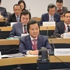 Phó Thủ tướng Lê Minh Khái dự một phiên thảo luận trong khuôn khổ Chương trình VELP 2024. (Ảnh: Thanh Tuấn/TTXVN)