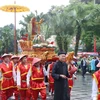 Nghi lễ rước trong Lễ dâng hương tưởng niệm các Vua Hùng năm 2023. (Ảnh: Thống Nhất/TTXVN)