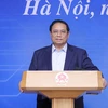 Thủ tướng Phạm Minh Chính chủ trì Hội nghị phát triển nguồn nhân lực bán dẫn. (Ảnh: Dương Giang/TTXVN)