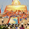 Quang cảnh Lễ thượng cờ Thống nhất non sông tại Quảng Trị năm 2023. (Ảnh: Thanh Thủy/TTXVN)