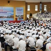 Quang cảnh míttinh hưởng ứng Tuần lễ Quốc gia Phòng, chống thiên tai năm 2024 tại Phú Thọ. (Ảnh: Tạ Toàn/ TTXVN)