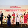 Lễ khai trương đường bay mới Hà Nội-Melbourne diễn ra tại Melbourne (Australia) sáng 4/6/2024. (Ảnh: Tài Nguyễn)