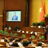 Chủ tịch Quốc hội Trần Thanh Mẫn điều hành phiên chất vấn. (Ảnh: Thống Nhất/ TTXVN)