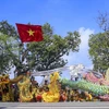 Tiết mục múa rồng trong Festival Thu Hà Nội 2023. (Ảnh: Tuấn Đức/TTXVN)