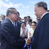 Chủ tịch nước Tô Lâm đến sân bay quốc tế Phnom Penh. (Ảnh: Nhan Sáng/TTXVN)