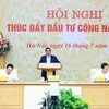 Thủ tướng Phạm Minh Chính chủ trì Hội nghị thúc đẩy đầu tư công năm 2024. (Ảnh: Dương Giang/TTXVN)
