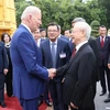 Tổng Bí thư Nguyễn Phú Trọng đón Tổng thống Hoa Kỳ Joe Biden thăm cấp Nhà nước tới Việt Nam, chiều 10/9/2023. (Ảnh: Trí Dũng/ TTXVN)