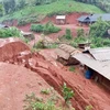 Đất sụt lún gây hư hại nhà của người dân ở huyện Nậm Pồ, tỉnh Điện Biên. (Ảnh: TTXVN phát)