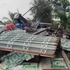 Một căn nhà bị sập do dông lốc ở Cà Mau. (Ảnh: TTXVN phát)