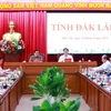 Thủ tướng Phạm Minh Chính làm việc với lãnh đạo tỉnh Đắk Lắk về tình hình phát triển kinh tế-xã hội. (Ảnh: Dương Giang/TTXVN)