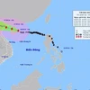 Bản đồ đường đi của bão số 3 lúc 13 giờ ngày 6/9/2024. (Ảnh: TTXVN phát)