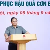 Thủ tướng chủ trì hội nghị đánh giá thiệt hại và khắc phục hậu quả cơn bão số 3. (Ảnh: Dương Giang/TTXVN)