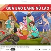 Thông tin bịa đặt về làng Nủ trên kênh Youtube “Những Bài Học Nhỏ.” (Ảnh: Mạnh Khánh/TTXVN)