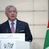 Quốc vương Jordan Abdullah II phát biểu họp báo ở Paris, Pháp ngày 16/2/2024. (Ảnh: AFP/TTXVN)