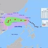 Hướng di chuyển của bão Trami. (Ảnh: TTXVN phát)