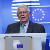 Đại diện cấp cao về chính sách an ninh và đối ngoại của EU Josep Borrell phát biểu tại cuộc họp báo ở Brussels, Bỉ. (Ảnh: THX/TTXVN)