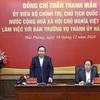 Chủ tịch Quốc hội Trần Thanh Mẫn phát biểu tại buổi làm việc với Ban Thường vụ Thành ủy Hải Phòng. (Ảnh: Doãn Tấn/TTXVN)