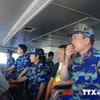 Tàu Cảnh sát biển Việt Nam làm nhiệm vụ thực thi pháp luật tại vùng biển Trung Quốc hạ đặt trái phép giàn khoan Hải Dương-981. (Ảnh: Công Định - Hữu Trung/TTXVN)