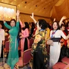 Các đại biểu doanh nhân nữ Việt Nam tham dự Hội nghị phụ nữ thượng đỉnh toàn cầu 2017 tại thủ đô Tokyo. (Ảnh: Quang Hải/TTXVN)