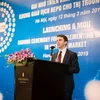 Đại diện Ngân hàng Phát triển Châu Á phát biểu tại Hội nghị. (Ảnh: BTC/Vietnam+)
