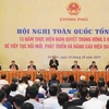 Hội nghị toàn quốc “Tổng kết 15 năm thực hiện Nghị quyết Trung ương 5, Khóa 9 về tiếp tục đổi mới, phát triển và nâng cao hiệu quả kinh tế tập thể. (Ảnh: TTXVN)