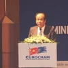 Bộ trưởng-Chủ nhiệm Văn phòng Chính phủ Mai Tiến Dũng phát biểu tại Hội nghị. (Ảnh: Hạnh Nguyễn/Vietnam+)