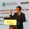 Hội thảo chuyên đề “Quản trị doanh nghiệp bền vững trong một xã hội đang thay đổi,” ngày 25/9. (Ảnh: Vietnam+)