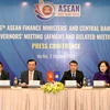 Họp báo kết quả Hội nghị Bộ trưởng Tài chính và Thống đốc Ngân hàng Trung ương ASEAN 2020. (Ảnh: Vietnam+)