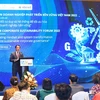 Hội thảo chuyên đề "Chuyển đổi tư duy và hệ thống để tối ưu hóa quản trị doanh nghiệp bền vững,” do Liên đoàn Thương mại và Công nghiệp Việt Nam (VCCI) và VBCSD tổ chức, ngày 22/9. (Ảnh: Vietnam+)