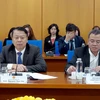 Thứ trưởng Bộ Tài Chính Nguyễn Đức Chi phát biểu tại buổi làm việc. (Ảnh: CTV/Vietnam+)