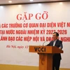 Chủ tịch VCCI Phạm Tấn Công phát biểu tại buổi làm việc, ngày 12/4. (Ảnh: Vietnam+)