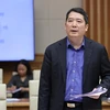 Thứ trưởng Bộ Tài Chính Cao Anh Tuấn phát biểu làm rõ quy định về hoàn thuế GTGT. (Ảnh: CTV/Vietnam+)