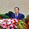 Chủ tịch Quốc hội Trần Thanh Mẫn phát biểu tại Lễ Kỷ niệm 30 năm ngày thành lập Kiểm toán Nhà nước (11/7/1994-11/7/2024). (Ảnh: Vietnam+)