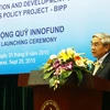 Bộ trưởng Nguyễn Quân cho biết Dự án BIPP sẽ góp phần nâng cao năng lực cho các cơ sở ươm tạo công nghệ, cho ra đời doanh ngiệp khởi nghiệp tồn tại bền vững. (Ảnh: T.H/Vietnam+)
