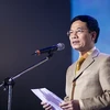 CEO Nguyễn Mạnh Hùng đã có một bài phát biểu đầy cảm xúc tới toàn thể cán bộ, nhân viên Viettel trên toàn cầu. (Nguồn: Viettel)