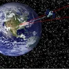 Hình mô phỏng hiện tượng nhiễu Mặt Trời khi bức xạ tác động tới các vệ tinh. (Nguồn: MobiTV)