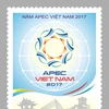 Cận cảnh bộ tem APEC do họa sỹ Tô Minh Trang, Tổng công ty Bưu điện Việt Nam thiết kế. (Nguồn: VNPost)