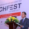 Thứ trưởng Trần Văn Tùng phát biểu tại bế mạc Techfest 2017. (Ảnh: Bộ KHCN)