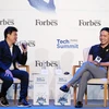 Ông Lê Hồng Minh (phải) trong buổi đối thoại tại Forbes Tech Summit 2019. (Ảnh: CTV/Vietnam+)